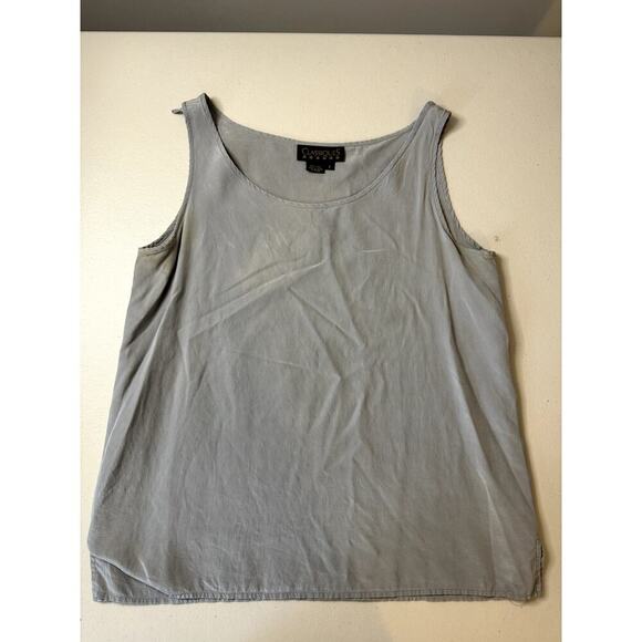 90s Vintage Classiques 100% Silk tank Size 6 Grey - Picture 1 of 6
